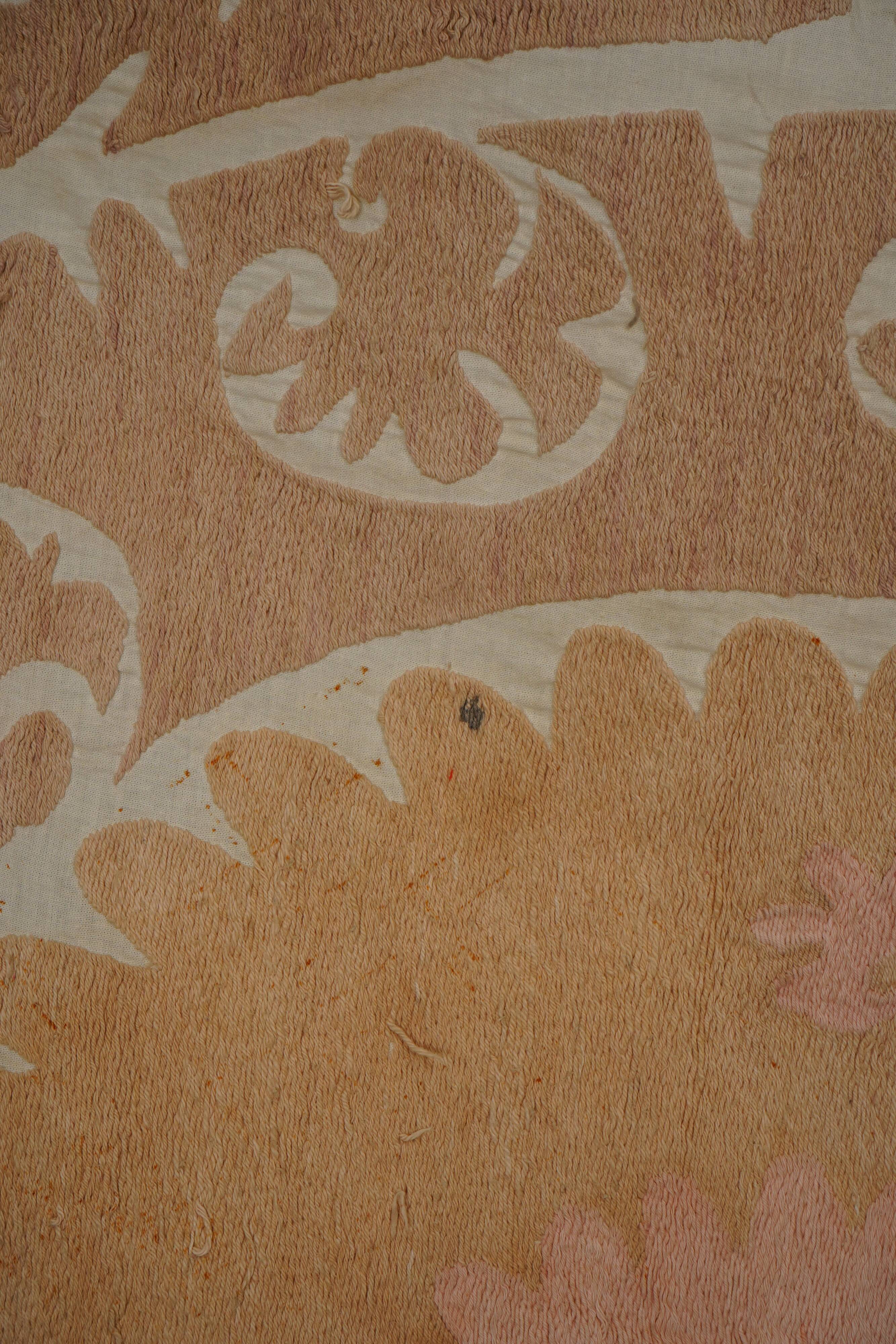 Vintage Turkish hand-knotted rug 134x140 cm