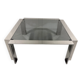 Chrome plated & smoked glass low coffee table 1960’s