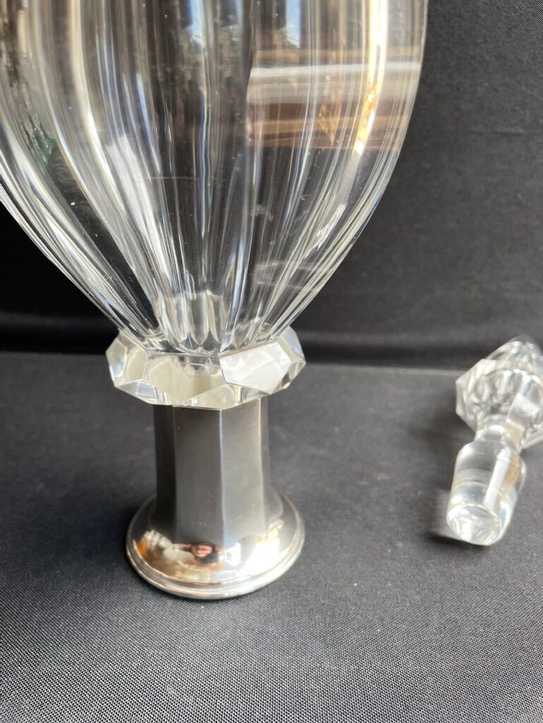Large decanter - Louis Philippe - Strong crystal and silver