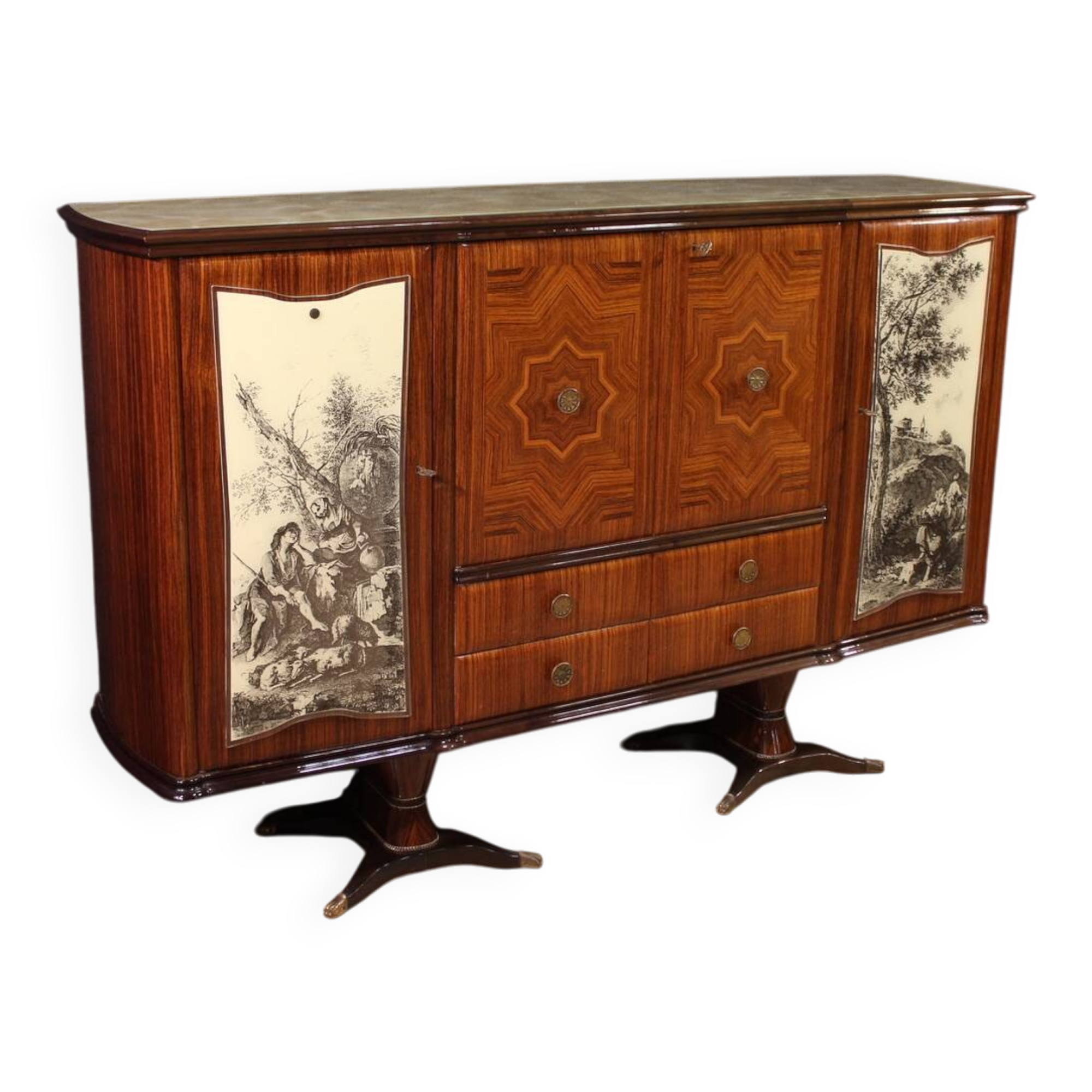 Italian design bar cabinet by Fratelli Rigamonti Desio, Milan, 1940s