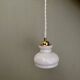 Vintage lampshade pendant light in white opaline