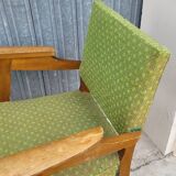 Paire de fauteuils bridge vintage 1950s pieds compas design