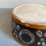 Brown glazed ceramic salad bowl