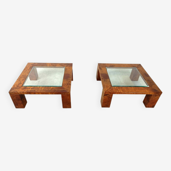 Aldo Tura Lacquered Goatskin Coffee Tables, 1960s - set of 2