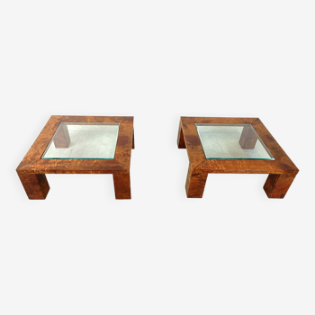 Tables basses Aldo Tura en peau de chèvre laquée, années 1960 - lot de 2