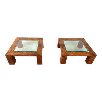 Tables basses Aldo Tura en peau de chèvre laquée, années 1960 - lot de 2