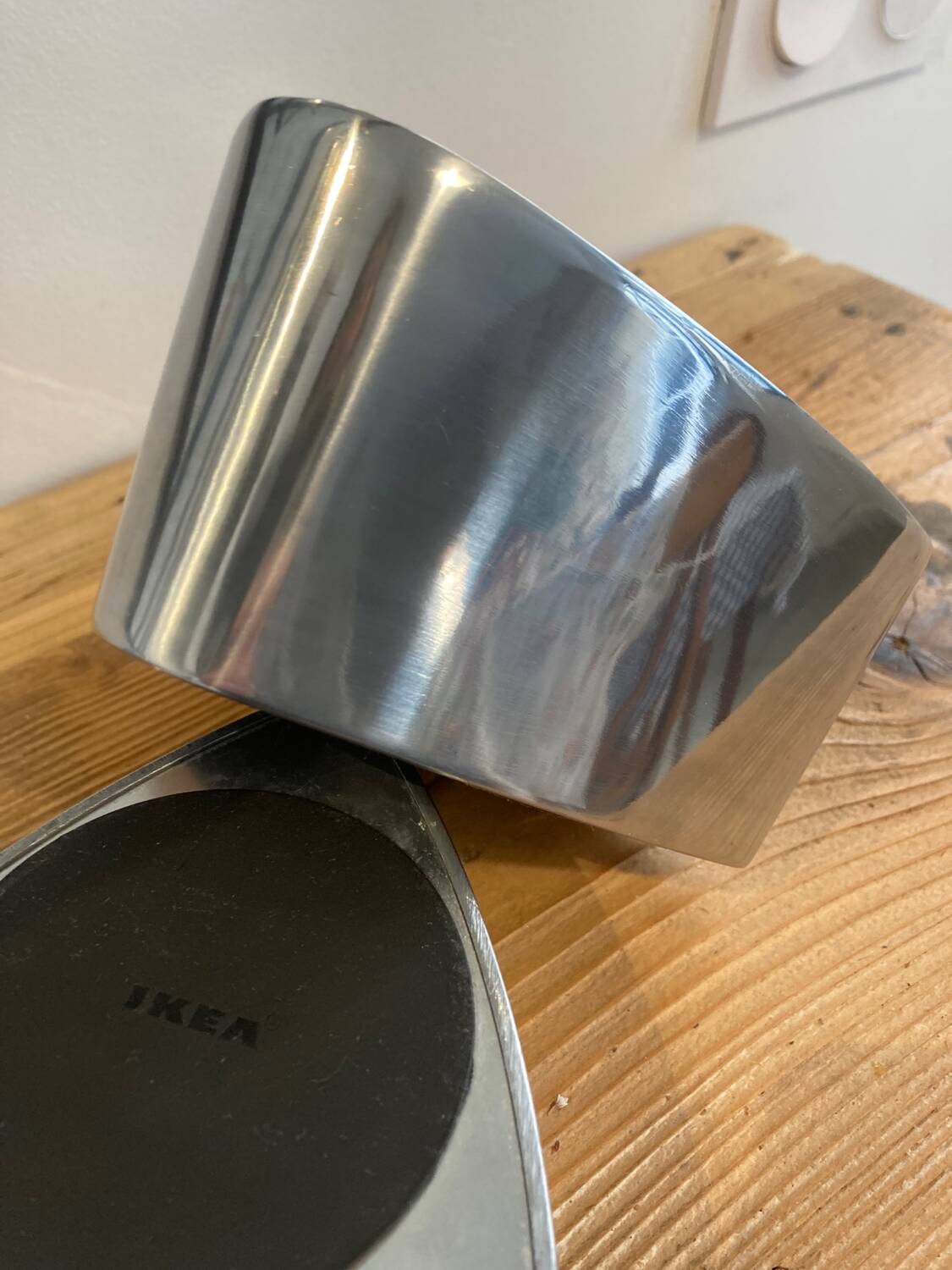 Pair of aluminum candlesticks