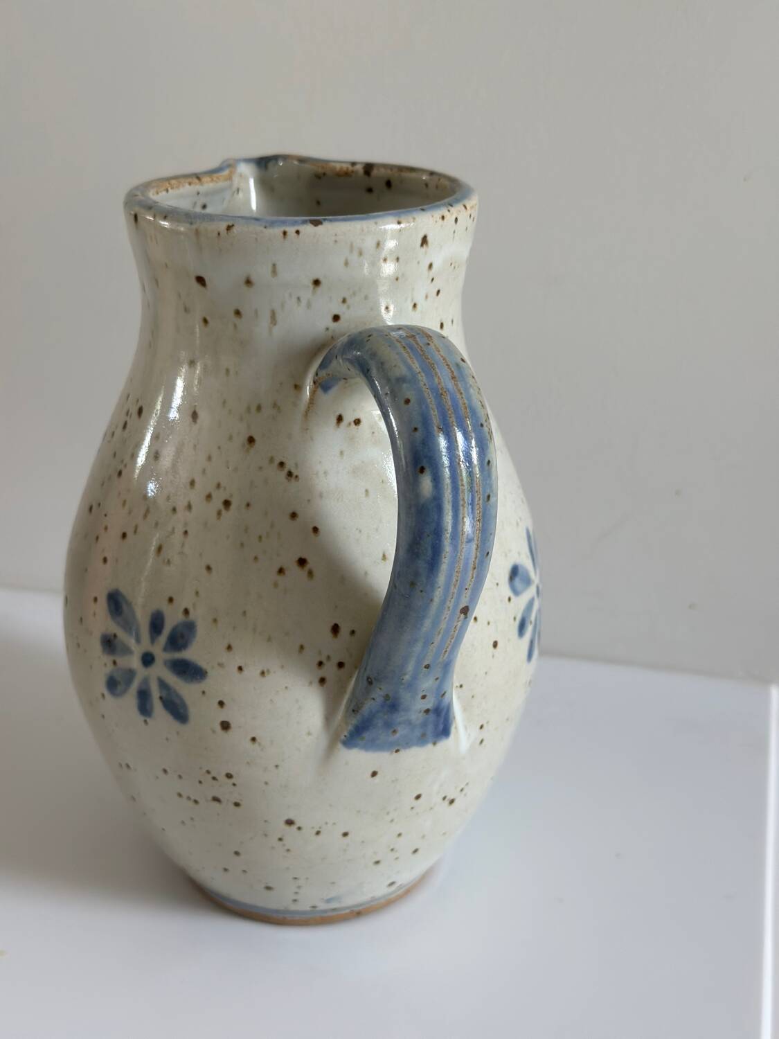 Handcrafted pitcher in pyrite stoneware