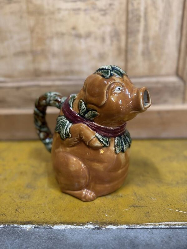 Carafe céramique cochon vintage