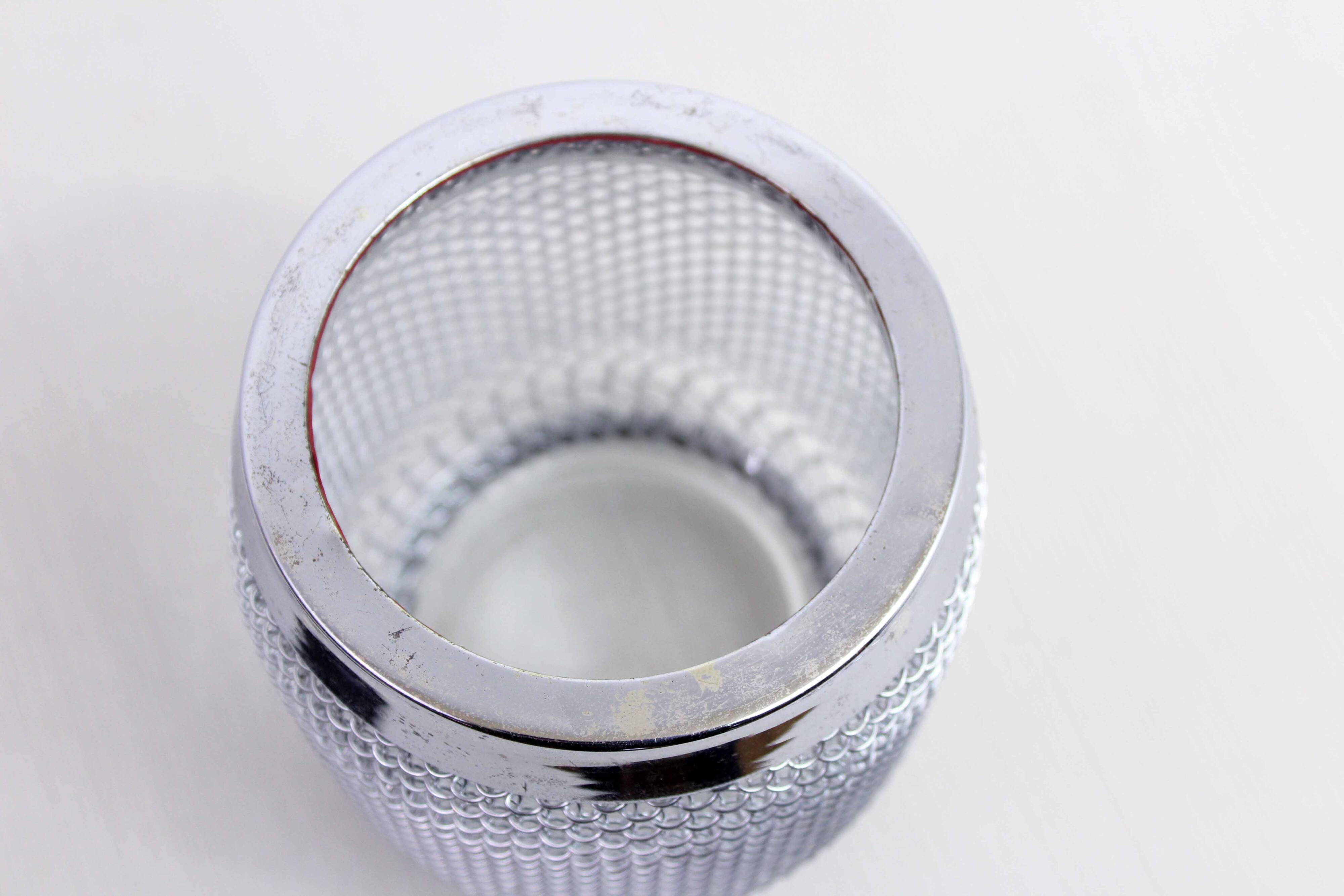 Vintage glass and metal ice bucket