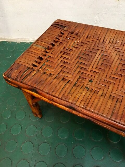 small vintage rattan stool