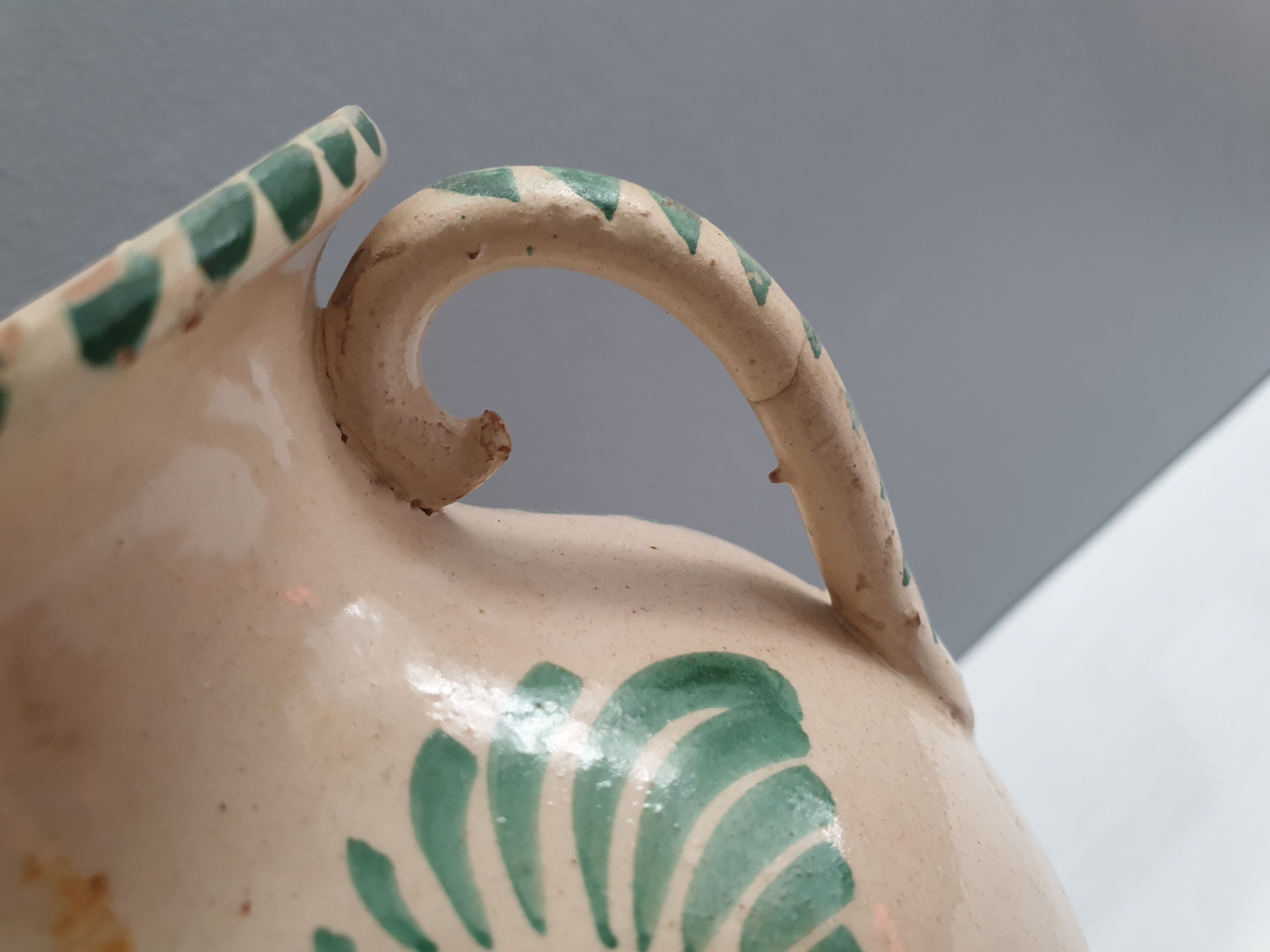 Ancient Italian porcelain amphora style vase