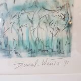 Watercolor Norman bocage signed
