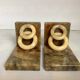Pair of onyx marble ring bookends