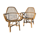 Pair of vintage rattan armchairs