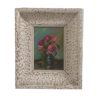Painting painting in oil The bouquet of roses