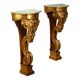 Pair of antique golden poplar shelves, Italy, 20th century