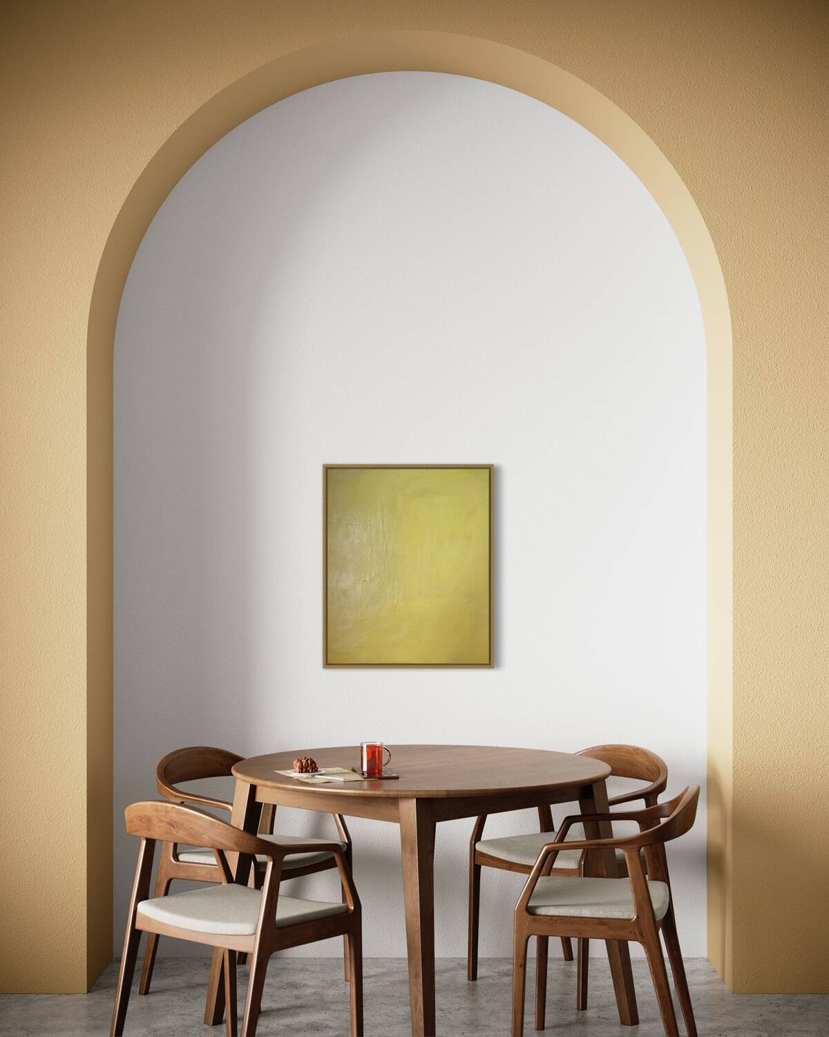 Abstract contemporary monochrome yellow background