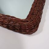 Vintage mirror with wicker border