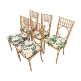 Vintage wrought iron bamboo chairs