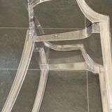 Set of six vintage transparent polycarbonate chairs
