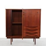 Buffet haut de design moderniste italien en teck et palissandre, 1960