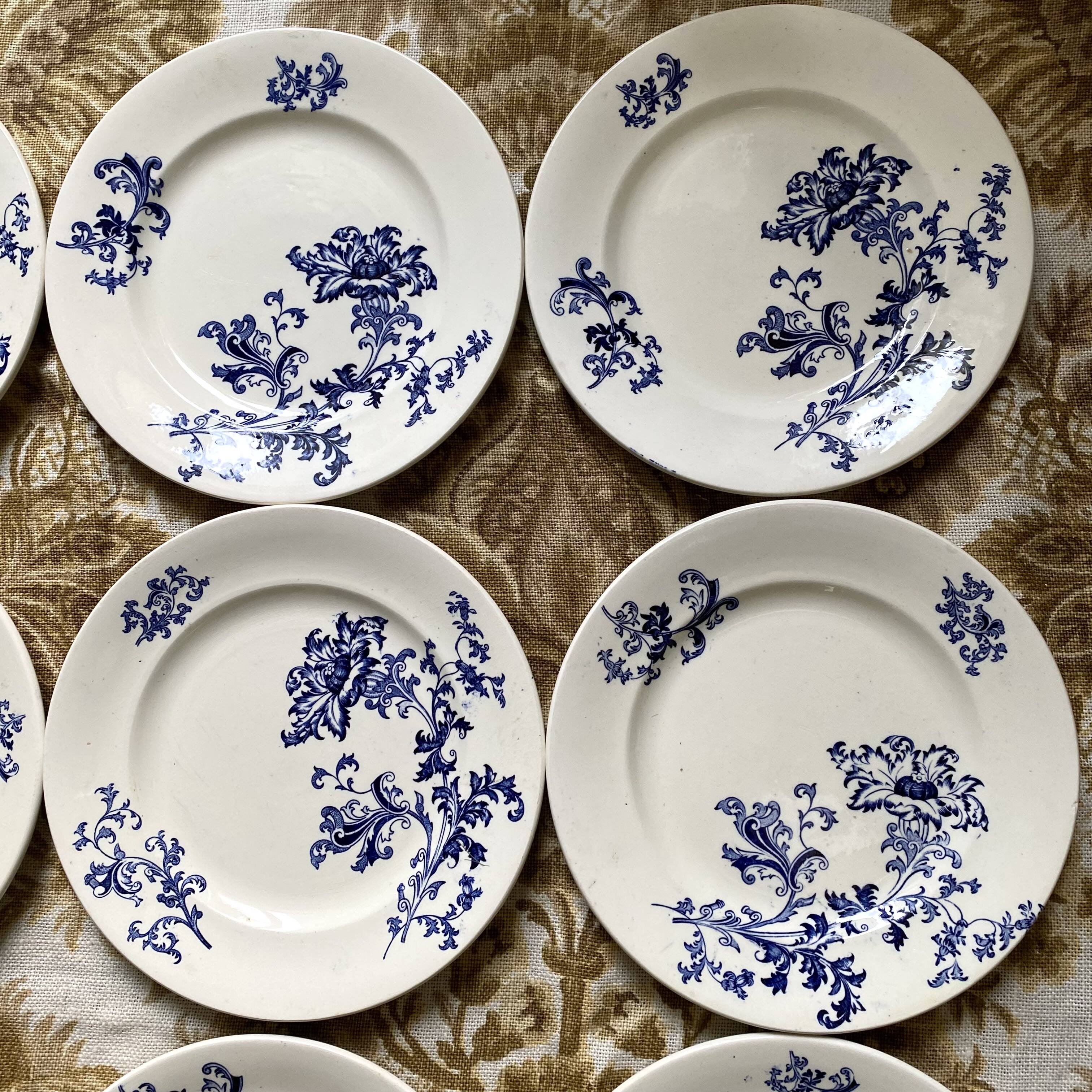 Sarreguemines ironstone flat plates, Damascus model