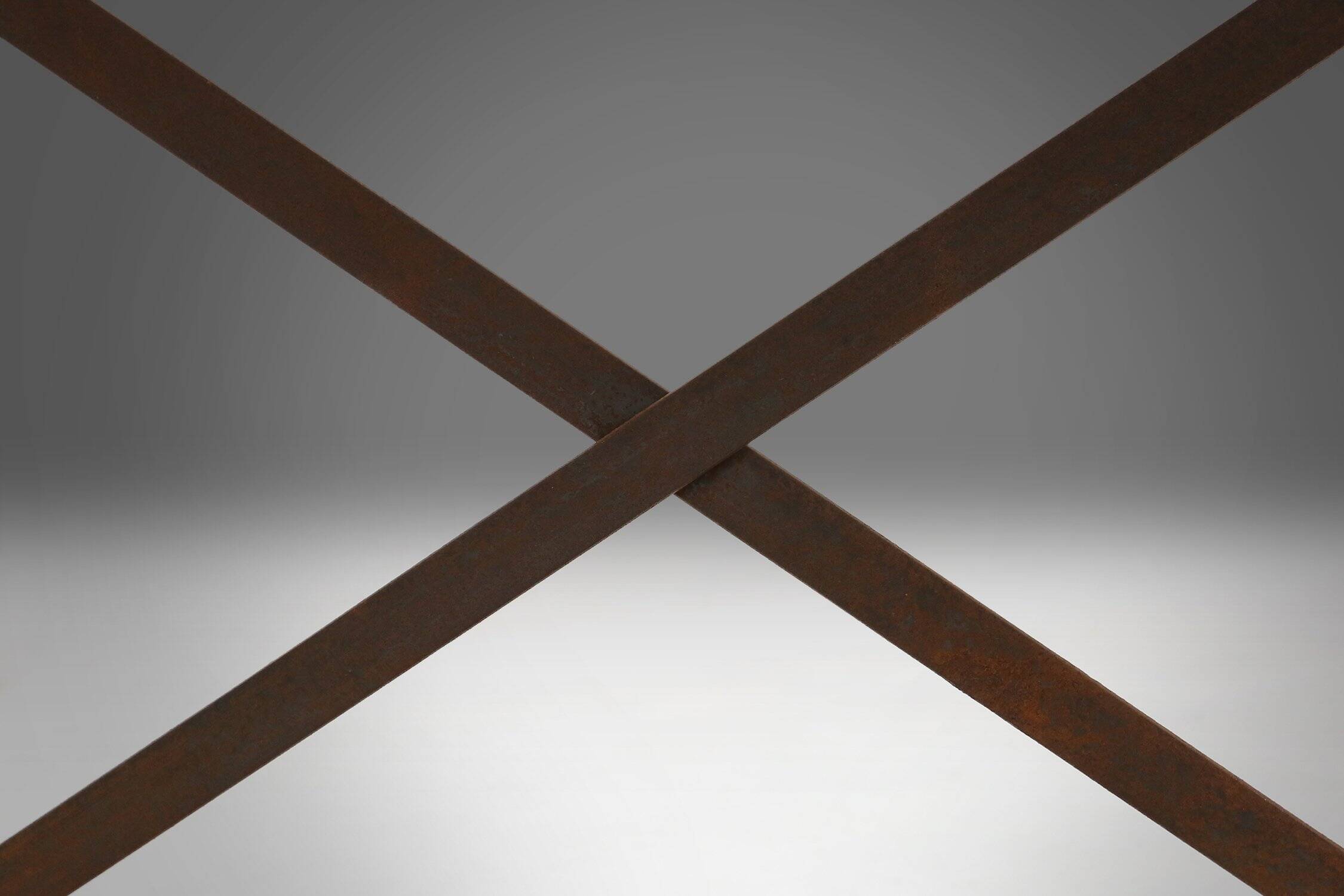 Industrial Side Table with Metal Frame and Wooden Top and Removable Platfor