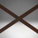 Industrial Side Table with Metal Frame and Wooden Top and Removable Platfor