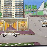 Naive Art painting painting on wood