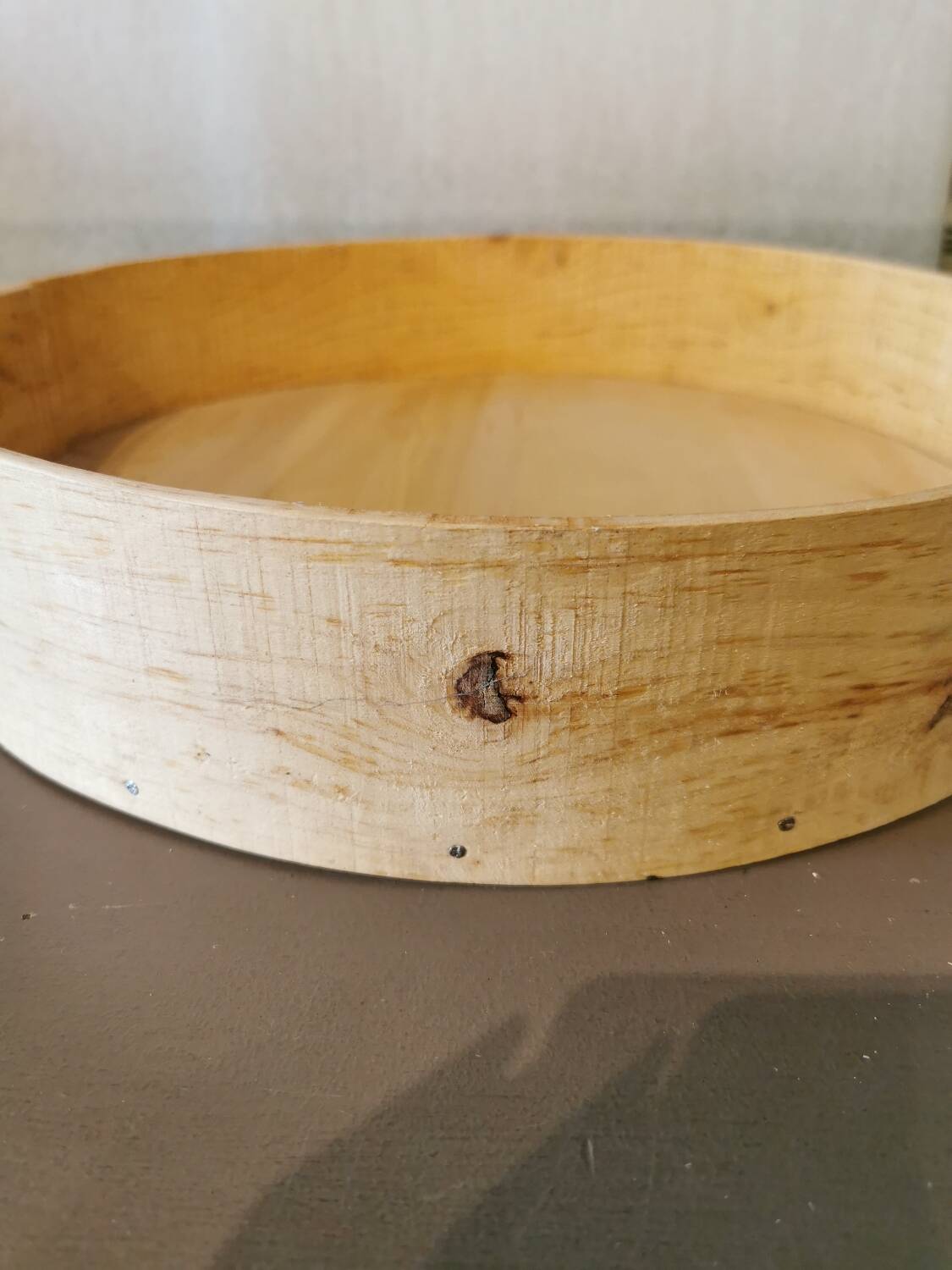 Large wood and leather tray Morocco