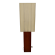 Lampadaire en teck avec abat-jour carré beige, années 1960-70