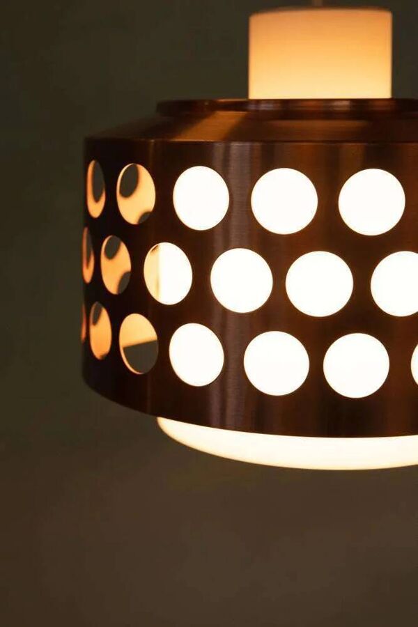 Suspension d'époque spatiale années 60/70, suspension lumineuse suédoise