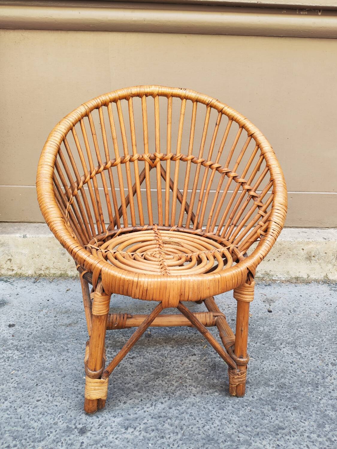 Fauteuil enfant en rotin