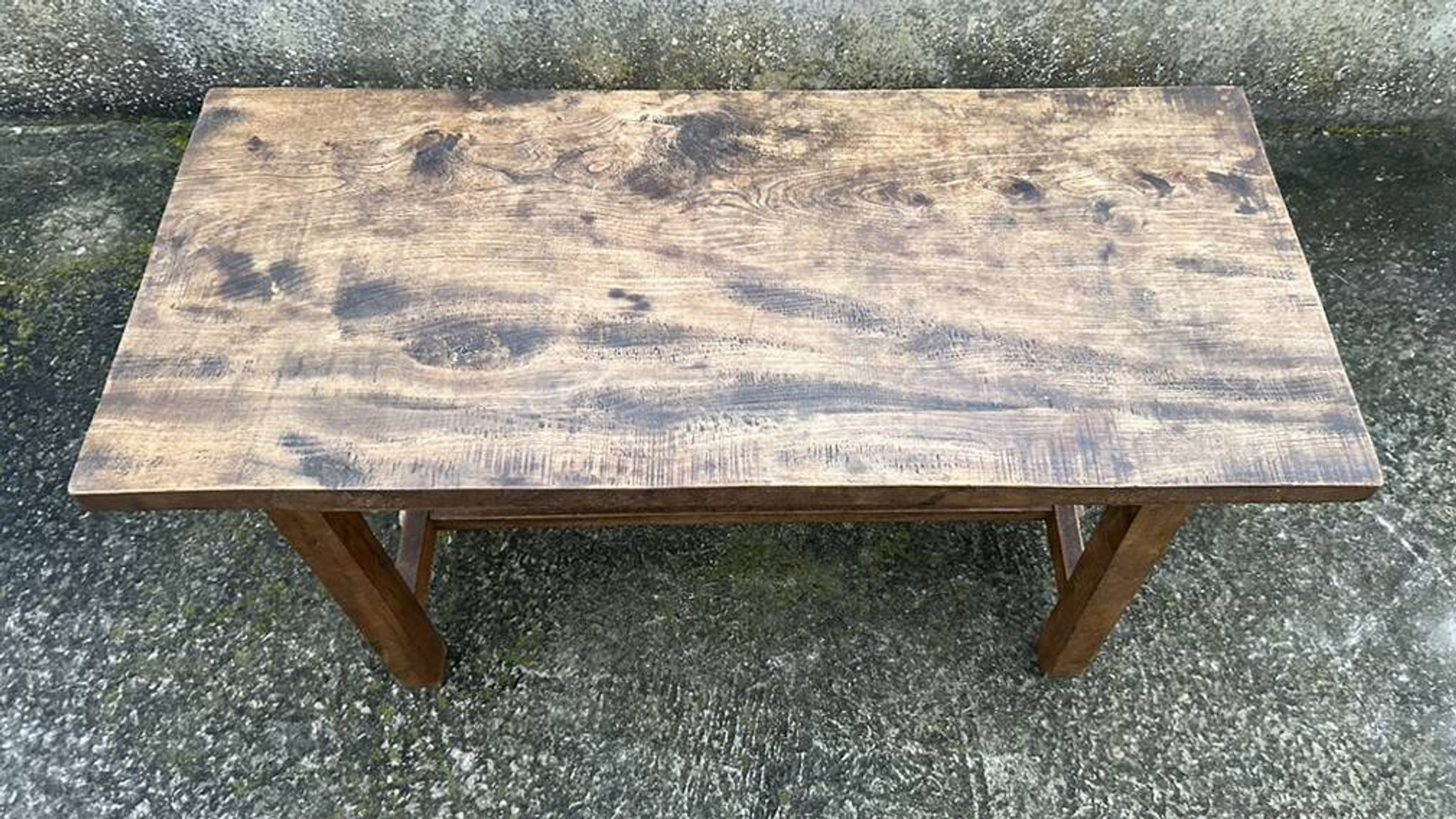 Table basse de ferme, chêne massif, vintage, début XXème s.