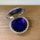 Vintage blue glass shell butter dish from Italy, 1960s