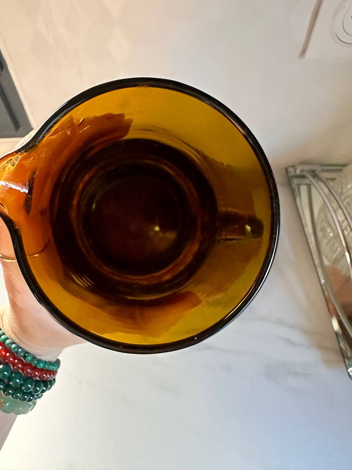 Vintage orange and wicker carafe