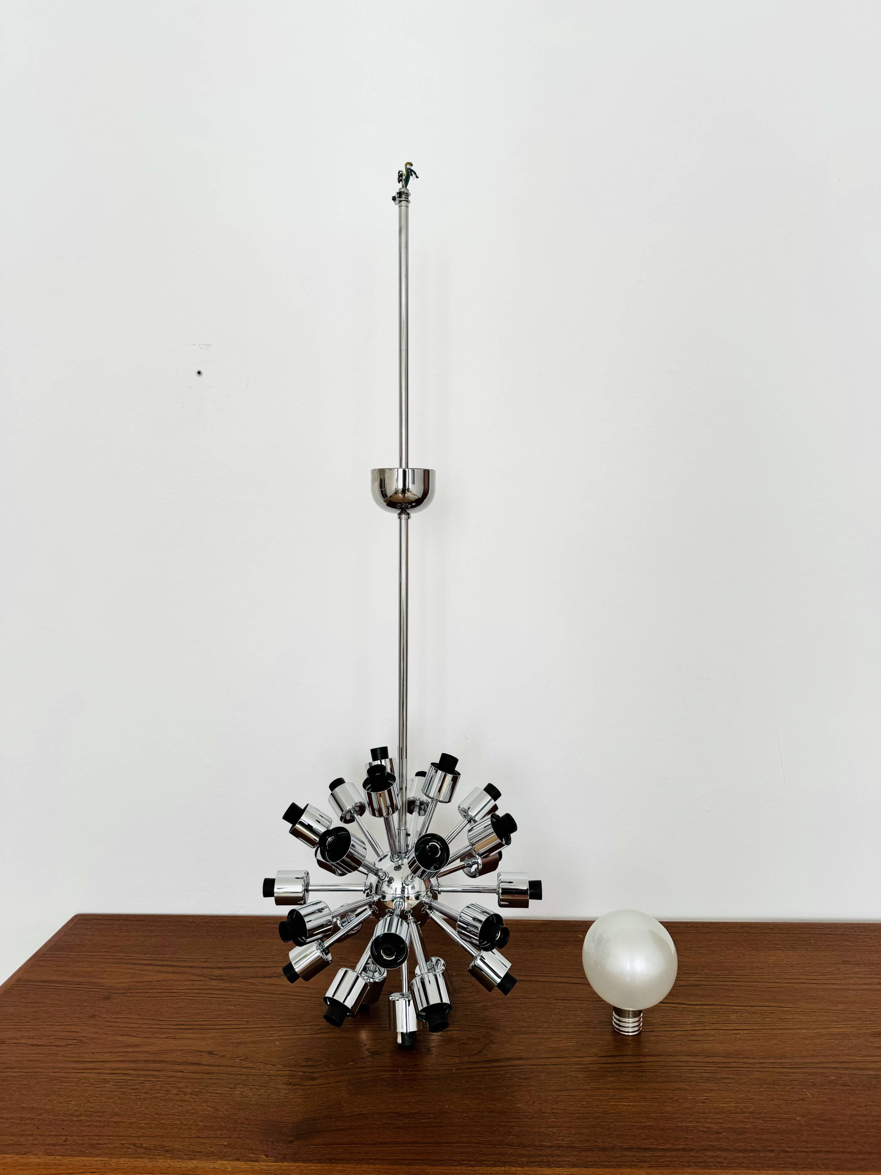 Chromed 1970s Sputnik Chandelier by Motoko Ishii for Staff