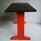 Oak, black and orange bistro table