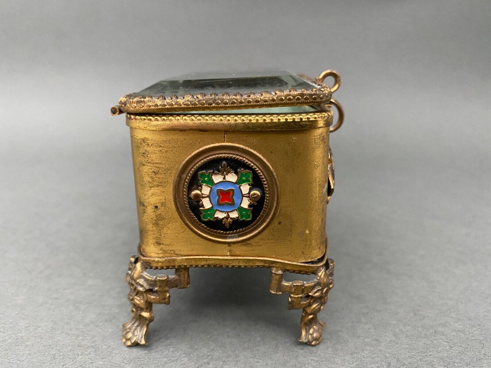 Cloisonné jewel box Napoleon III Faceted glass nineteenth