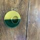 Two-tone ceramic shell with vintage green and yellow enamelled 1950