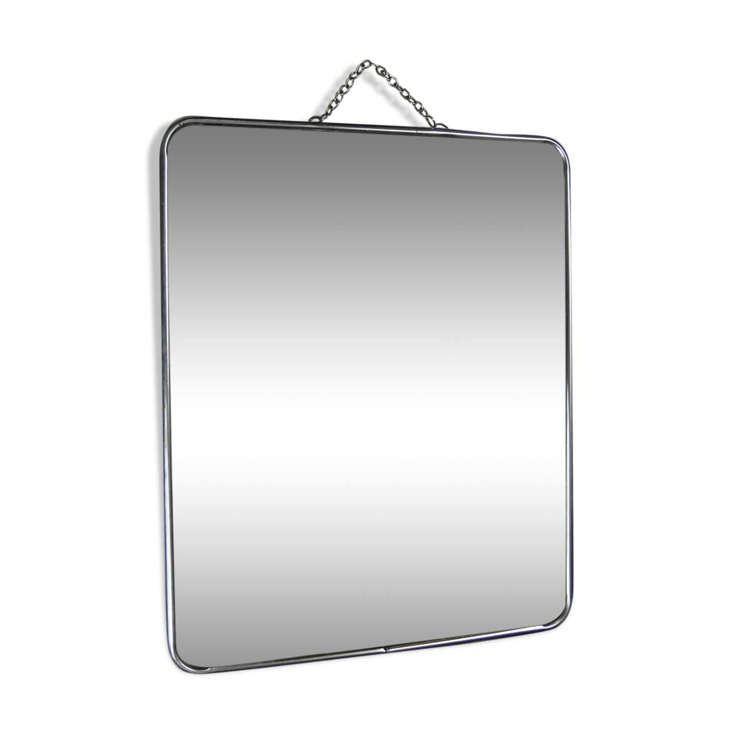 vintage barber mirror with 1960 chain 23x29cm