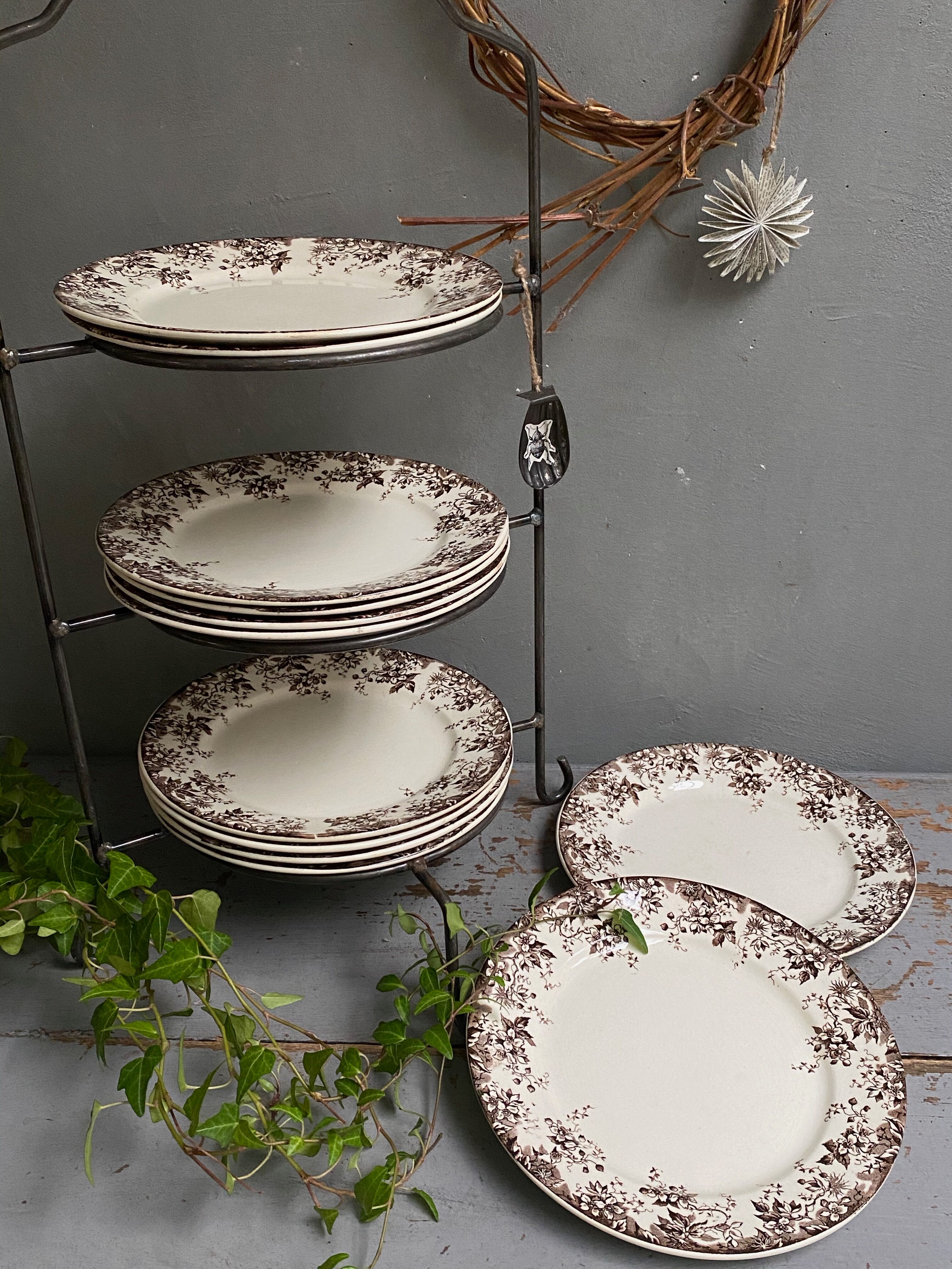 Sarreguemines earthenware dessert plates