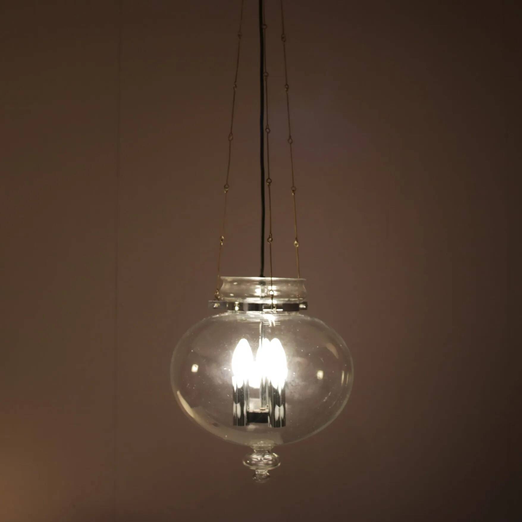 Lampe suspendue des années 1960 par Herbert Proft pour Glashütte Limburg, Allemagne