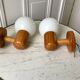 Pair of opline sconces and blond wood pine desgin years 60-70