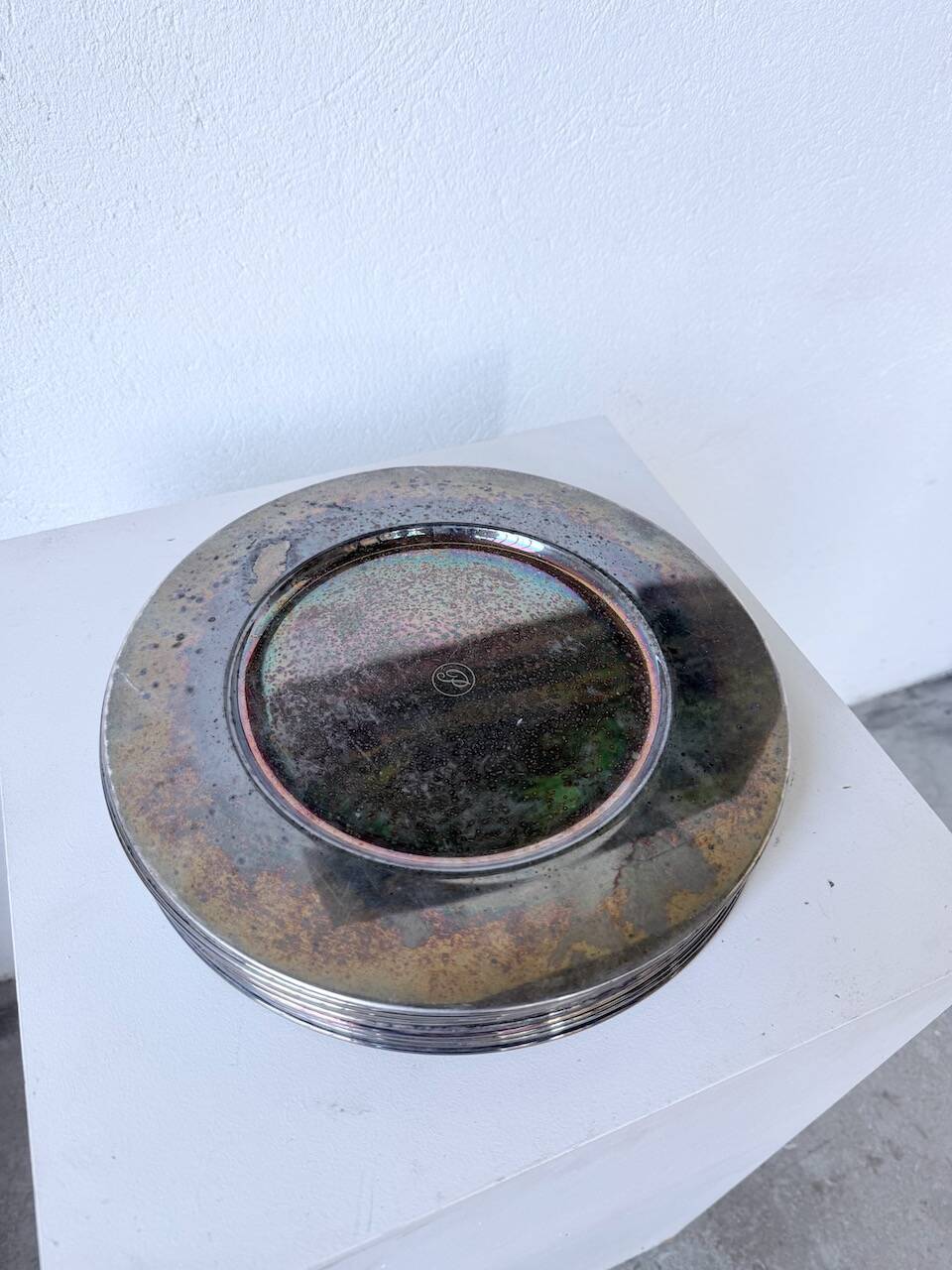 Set of 12 plates - underplates - silver-plated metal Emile Puiforcat