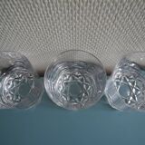3 Vannes crystal whisky glasses vintage French crystal glasses set