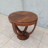 Art Deco pedestal table walnut side table