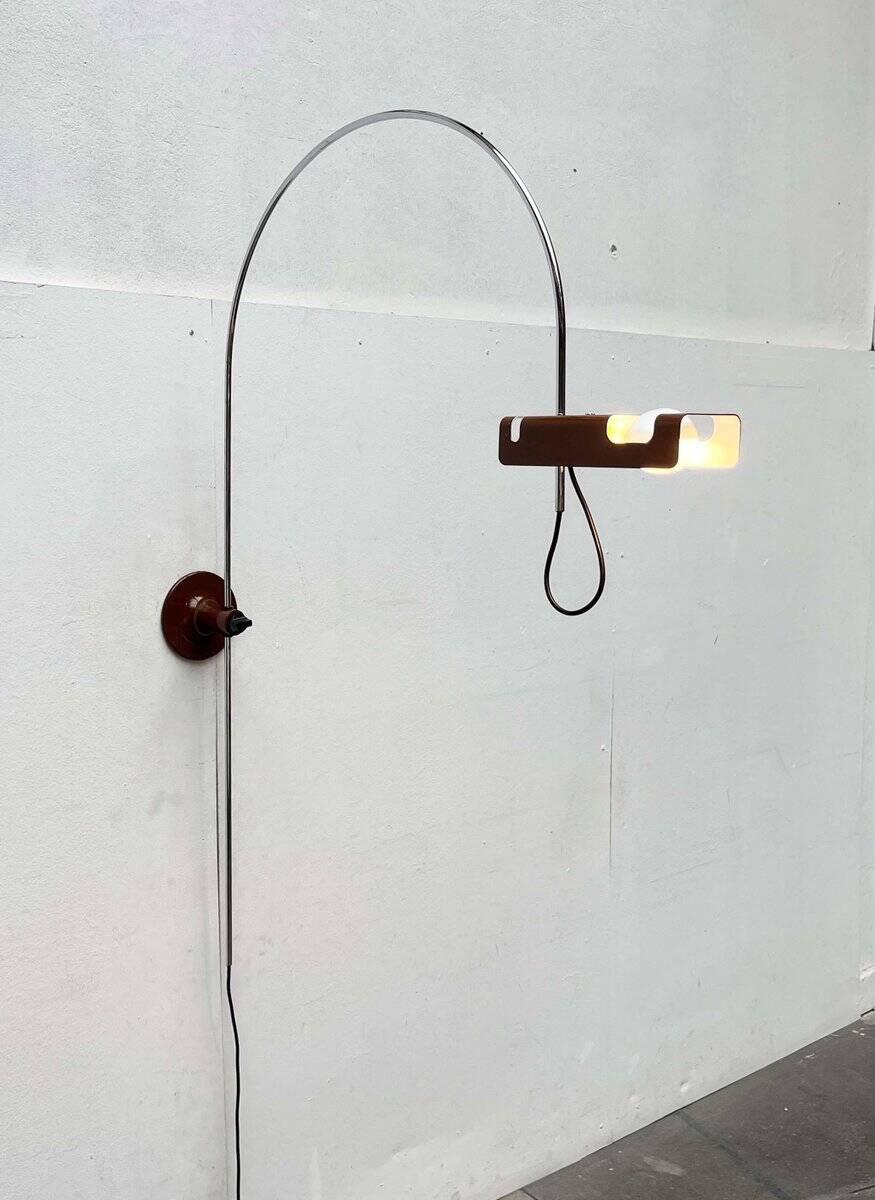 Mid-Century Modern Italian Space Arc Spider Wall Lamp by Joe Colombo for Oluce, 1960s