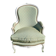 Voltaire Armchair / Louis XV Bergère (White & Green Patina)